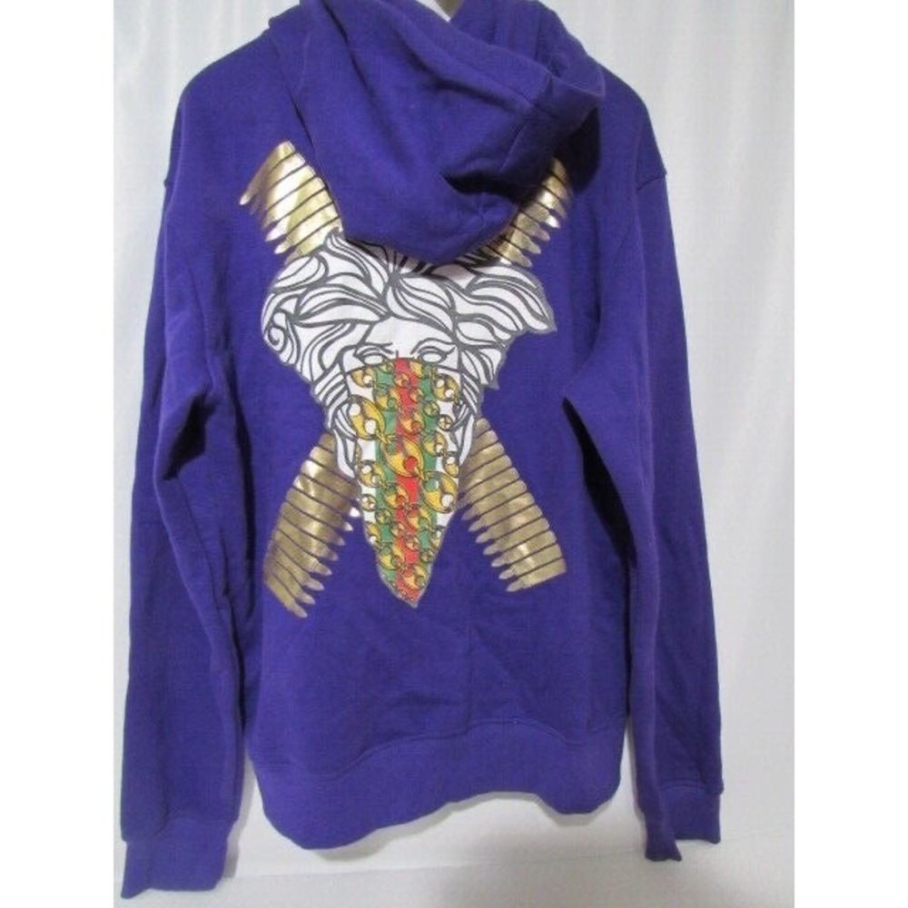 Smoke Rise Embroidered‎ Graphic Hoodie Sz XL Purple Cotton Full Zip
